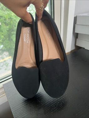 TOP Moda Black Slip-On Loafers for Women